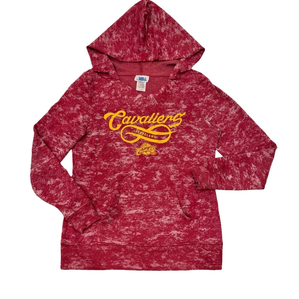 NBA Cleveland Cavaliers Red Acid Wash Hoodie Sweatshirt Women’s M